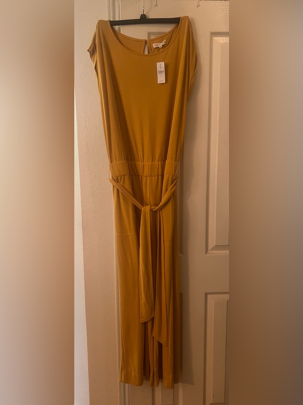 Mustard Yellow Women's Tie-Waist Jumpsuit